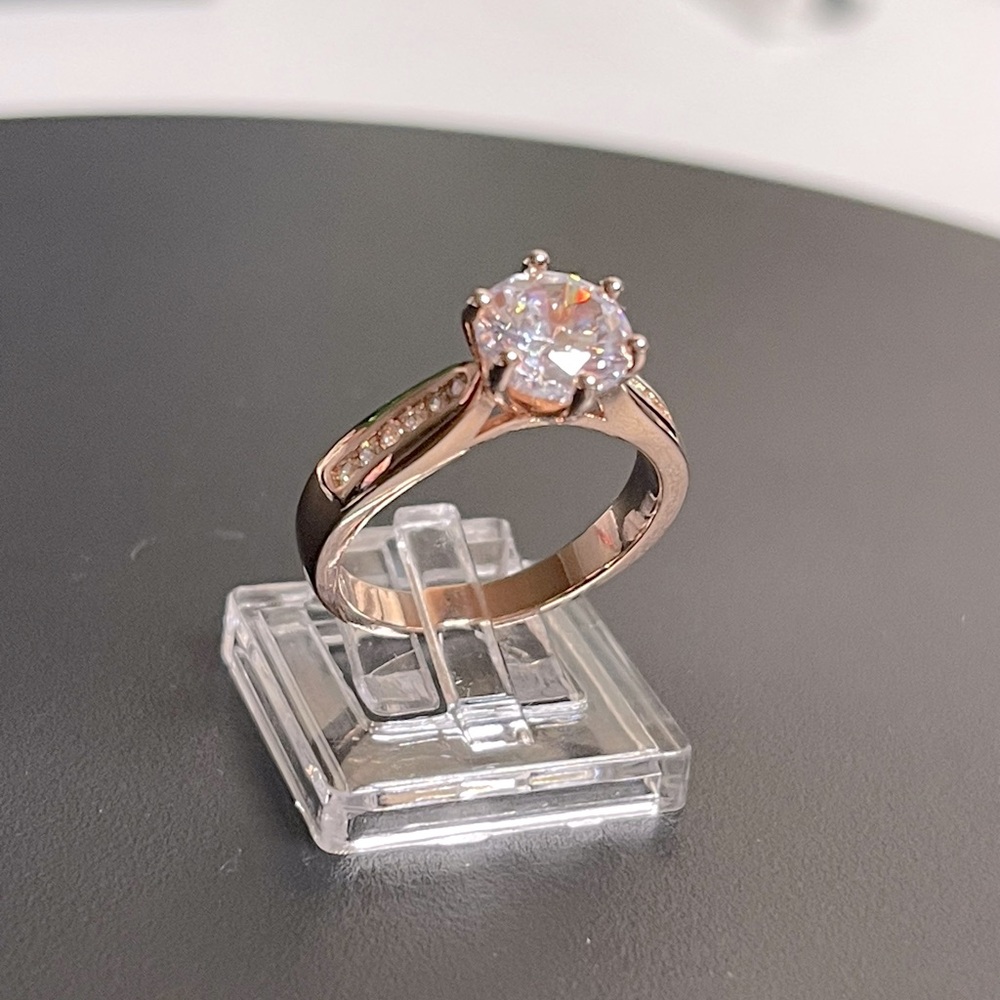 Women’s Rose Gold over .925 Silver Engagement Fashion Ring